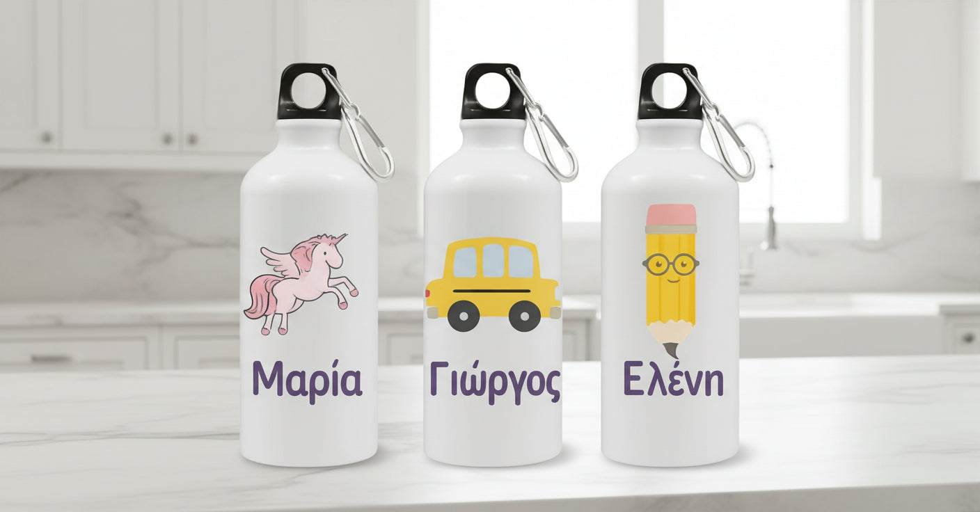 Παγούρι με όνομα και σχέδιο της επιλογής σου